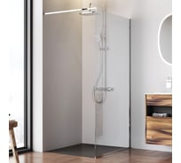 Душевая перегородка AM.PM Func 100x200, стекло прозр. 8 мм + покрытие, профиль мат хром W84WI-100-F1-MTE