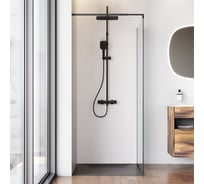 Душевая перегородка AM.PM Func 90x200, стекло прозр. 8 мм + покрытие, профиль черный W84WI-90-F1-BTE