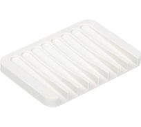 Подставка для губки и мыла Marmiton силиконовая, со стоком для воды, 11.5х8 см, белая 17666 32036622