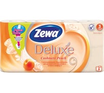 Бумага туалетная бытовая ZEWA Delux спайка 8 шт, 3-х слойная, аромат персика 5363 126250