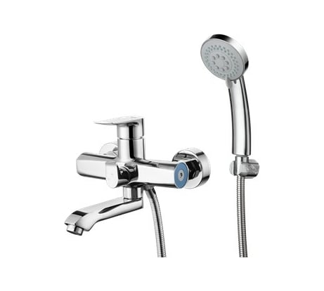 Смеситель для ванны G-lauf с литым поворот изливом 360° и душевой лейкой, хром GOB3-A134