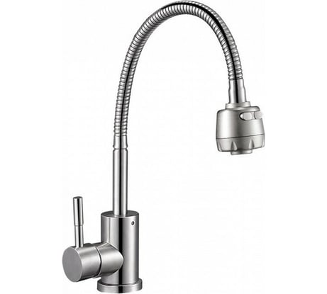 Смеситель для кухни Solone с гибким гофрированным изливом, нержавеющая сталь EZA4-A090