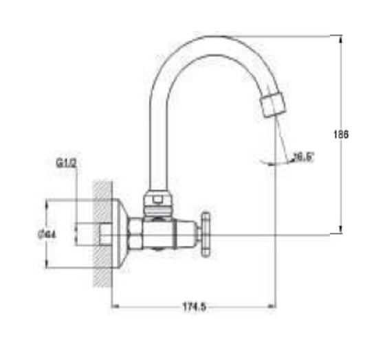 Смеситель для кухни Solone с поворотным изливом, хром JIK12-A102-A