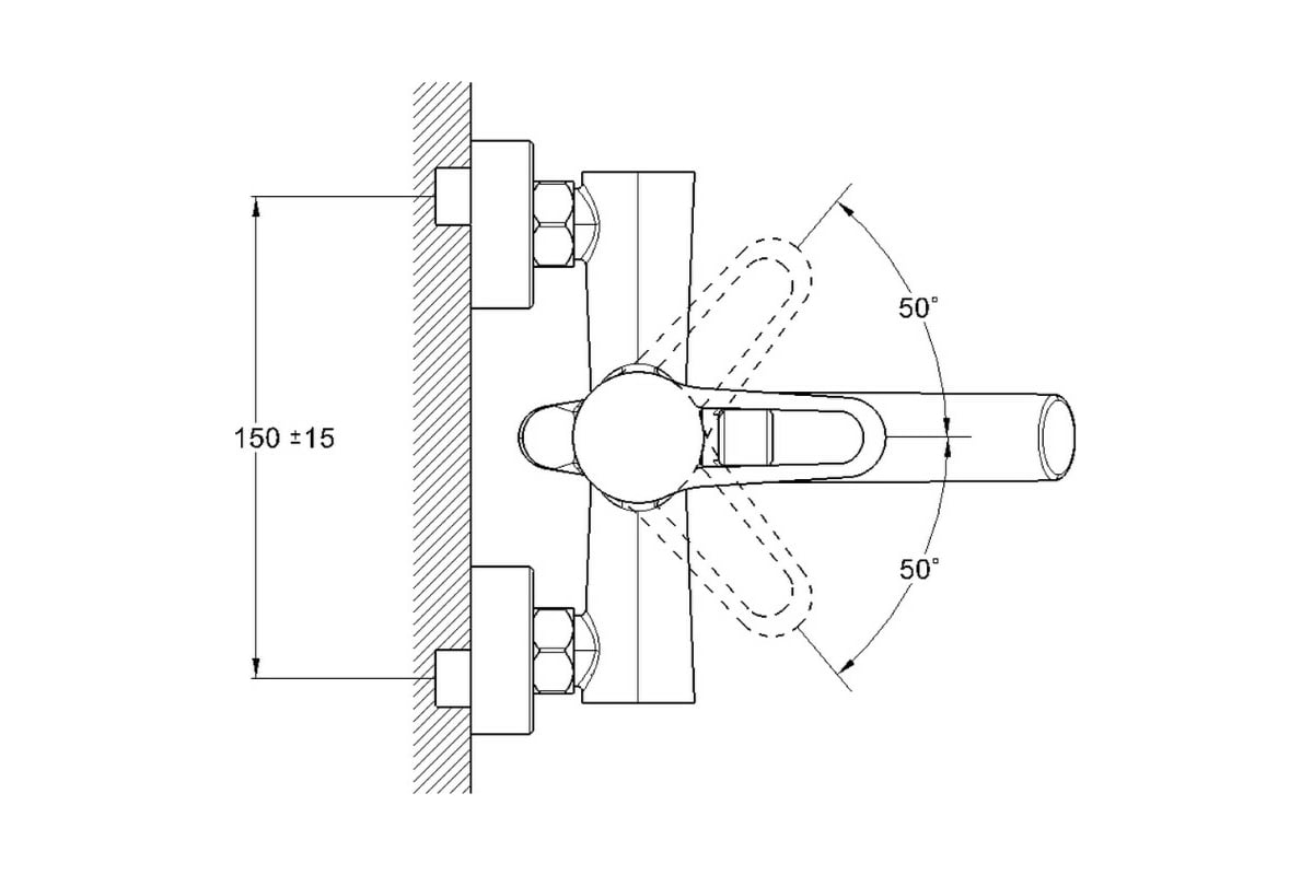 Смеситель для ванны G-lauf с литым поворотным изливом 360° и душевой ...