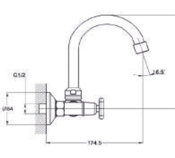 Смеситель для кухни Solone с коротким поворотным изливом, хром JIK12-B102-A