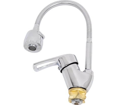 Смеситель для кухни G-lauf с гибким гофрированным изливом, хром 8G4-E181