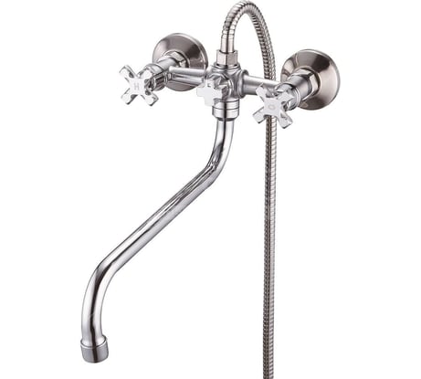 Смеситель для ванны Solone с поворотным изливом и душевой лейкой, хром JIK7-A102-A
