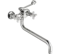 Смеситель для ванны Haiba латунный, с длинным поворотным изливом 35 см и душевой лейкой, хром HB2618