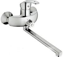 Смеситель для ванны Haiba латунный, с длинным поворот изливом 30 см и душевой лейкой, хром HB2221