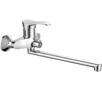 Смеситель для ванны Haiba латунный, с длинным поворотным изливом 35 см и душевой лейкой, хром HB2201-k