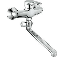 Смеситель для ванны Haiba латунный, с длинным поворотным изливом и душевой лейкой, хром HB2168