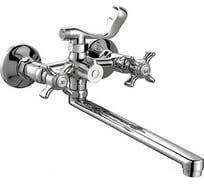 Смеситель для ванны с длинным поворотным изливом 32 см и душевой лейкой Haiba латунь, хром HB2224 539061