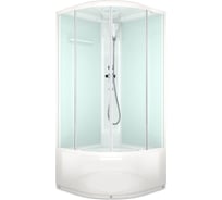 Кабина Melodia della vita CLASSICA 80x80 высокий, прозрачное стекло, белые стены, белый профиль MB01004 14298