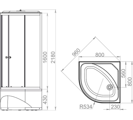 Кабина MELODIA CLASSICA 80x80 высокий, прозрачное стекло, белые стены, белый профиль MB01004 14298