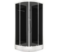 Кабина Melodia della vita CLASSICA 80x80 низкий, тонированное стекло, черные стены, белый профиль MB01031 17946