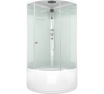 Кабина Melodia della vita JIVE 90x90 высокий, прозрачное стекло, белые стены, белый профиль MB02002 14309