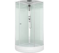 Кабина Melodia della vita JIVE 90x90 низкий, прозрачное стекло, белые стены, белый профиль MB02001 14308