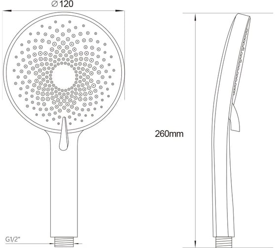 Лейка MELODIA LUXE 3 функции, d120 мм, хром MKP26312BL 18674