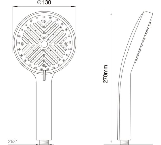 Лейка MELODIA LUXE 3 функции, d120 мм, чёрная MKP26310BL_bk 18664