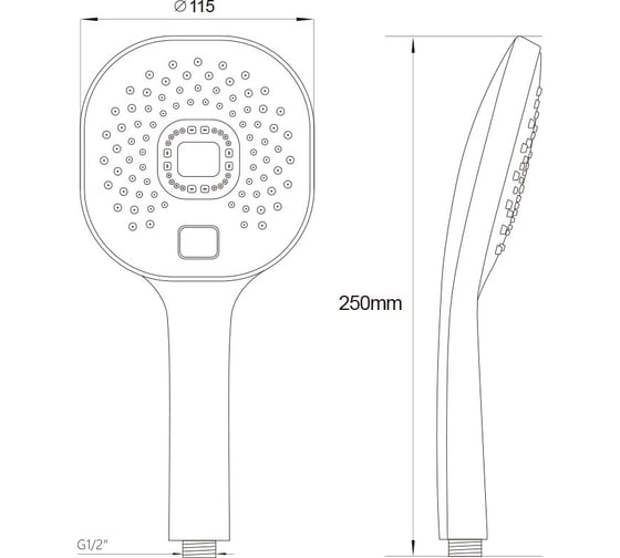 Лейка MELODIA LUXE 3 функции, d120 мм, черная MKP26311BL_bk 18673