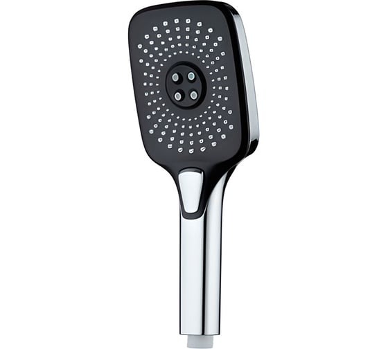 Лейка MELODIA LUXE квадрат 3 функции, 130x100 мм, хром/черный MKP26315BL 18680 1
