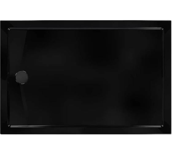 Поддон акриловый MELODIA Square 120x80x13 низкий, прямоугольный, чёрный, слив 90 мм 16281