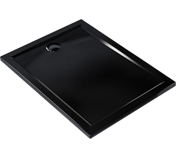 Поддон акриловый MELODIA Square 120x80x13 низкий, прямоугольный, чёрный, слив 90 мм 16281