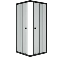 Душевой уголок Melodia della vita Square 80x80x175 см, стекло матовое 4 мм, черный профиль 59225