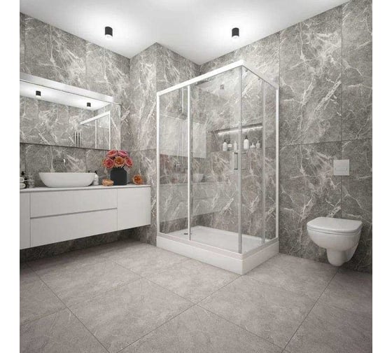 Душевой уголок Melodia della vita Square 120x80x175 см, стекло прозрачное 4 мм, белый профиль 16280
