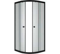 Душевой уголок Melodia della vita Round 80x80x175 см, стекло матовое 4 мм, черный профиль 59219