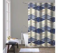 Шторка для ванны тканевая Melodia della vita 180x200 см, "Винтажные ромбы" MZ-162 13267