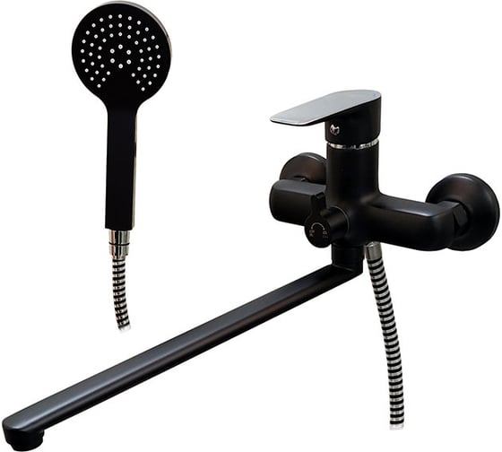 Смеситель для ванны MELODIA Rumba Black картридж д.35 мм длинный излив MDV35341bk 12774