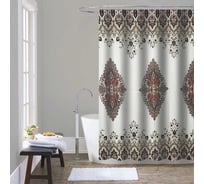 Шторка для ванны тканевая Melodia della vita 180x200 см, "Шоколадный узор" MZ-165 13269