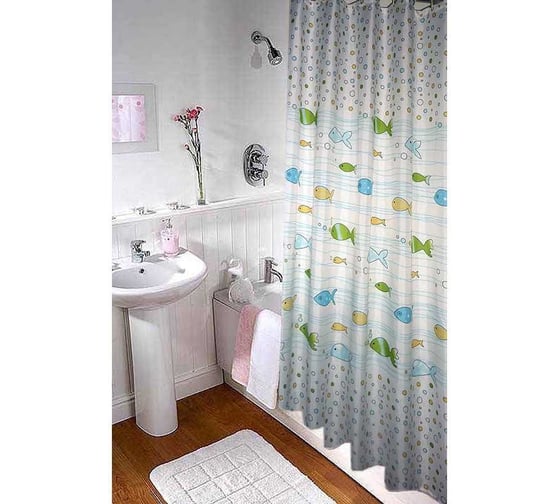 Шторка для ванны MELODIA PVC Designs 180x180 см, "Рыбки" MZ-502 14870 1
