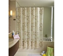 Шторка для ванны Melodia della vita PVC Designs 180x180 см, "Рисунок цвета кофе" MZ-501 14869