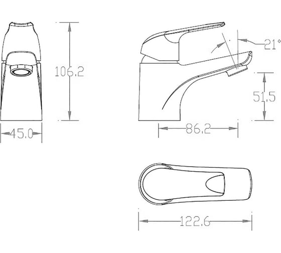 Смеситель для умывальника Zenta Рико хром Z2306
