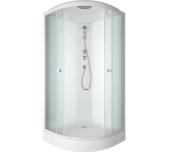 Душевая кабина Bauedge BAU Dream 90x90x215, прозрачное закаленное стекло, белая SB0006 1