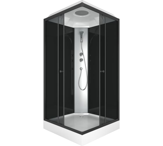 Душевая кабина Bauedge BAU Stil квадратныая с поддоном 90x90x215, тонированные передние закаленные стекла, черные задние стенки, черный матовый профиль SB0012B