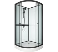 Душевая кабина Bauedge BAU Nimb Black Rand 90x90x215, прозрачное закаленное стекло, черный профиль SB0010B