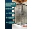 Душевой уголок Bauedge BAU Stil квадратный с поддоном 90x90x195, прозрачное закаленное стекло с черным рисунком 5 мм, черный матовый профиль SB0004B 2