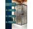 Душевой уголок Bauedge BAU Stil квадратный с поддоном 90x90x195, прозрачное закаленное стекло с черным рисунком 5 мм, черный матовый профиль SB0004B 5