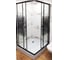 Душевой уголок Bauedge BAU Stil квадратный с поддоном 90x90x195, прозрачное закаленное стекло с черным рисунком 5 мм, черный матовый профиль SB0004B 10