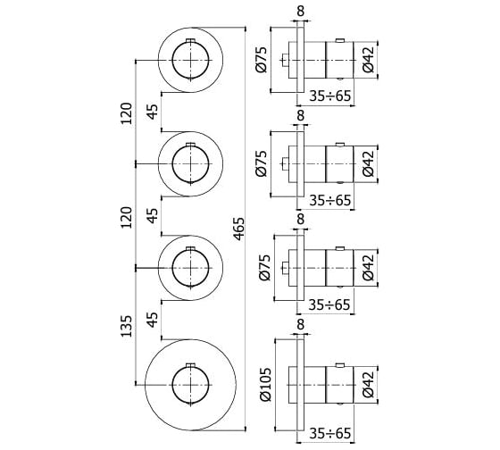 Внешняя часть смесителя термостат Paffoni MODULAR BOX золото медовое брашир MDE019HGSP