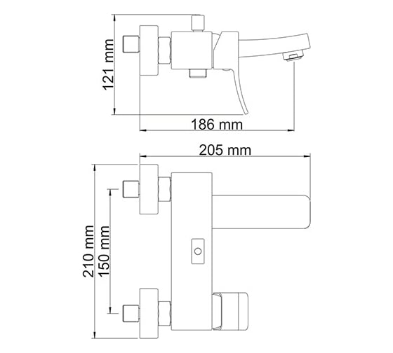 Смеситель для ванны WasserKRAFT Aller 1061WHITE с коротким изливом 1061W