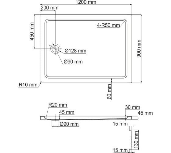 Душевой поддон WasserKRAFT Amper 29T07