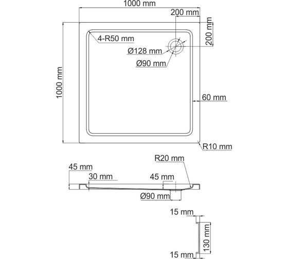 Душевой поддон WasserKraft Amper 29T19