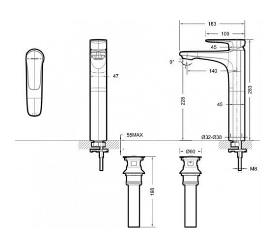 Смеситель для раковины Bravat Source F1173218CP-A-ENG 00-00246514