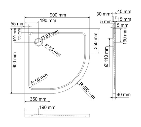 Душевой поддон WasserKRAFT Berkel 48T01