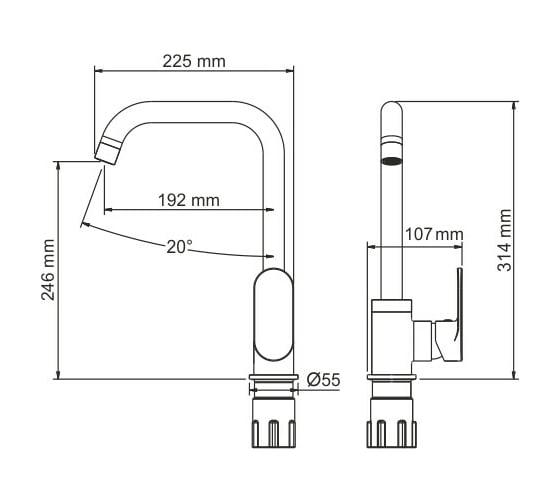Смеситель для кухни WasserKRAFT Elbe A7407