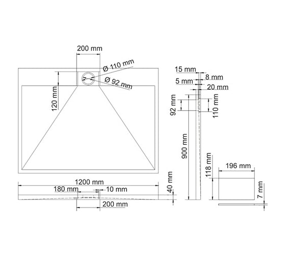 Душевой поддон WasserKRAFT Alme 15T07